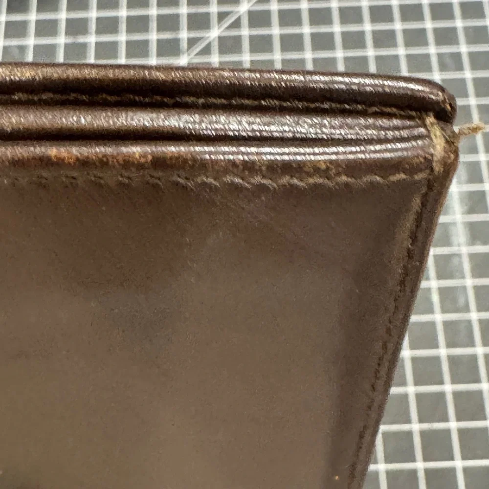 Bally‎ Switzerland Mens Brown Leather Long Bifold Wallet Stripe Detail Vintage